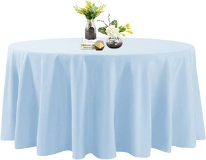 $23 120 Inch Stain and Wrinkle Resistant Washable Polyester Table Cloth, Decorative Table Cloth for Dining Table, Buffet Parties and Wedding, Blue Mist