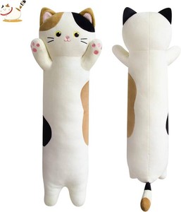 Calico Cat Long Plush Pillow - 22 Soft Cat Body Pillow, Cuddly Stuffed Animal Plushie, Cute Plushies Kawaii Birthday Gift for Cat Lovers & Kids, Adults