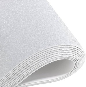 10 Sheets Glitter Paper Sheet for Easter Memorial Flag Fathers Day Decor Table Decorations, A4 Cardstock Self-adhesive Paper for Scrapbook DIY Card (White)