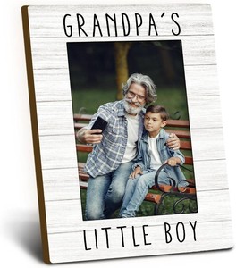 Grandpa Gifts Picture Frame 4x6, Grandpa Wooden Picture Frame, Christmas Fathers Day Birthday Gifts for Grandpas from Grandson, Grandpas Boy Decorative Photo Frames for Table Desk Decor