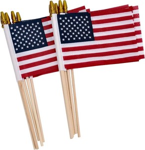 12 Pack Small American Flags on Stick Small US FlagsMini American Flags for Outside 4x6 Inch American Hand Held Stick Flags with Kid-Safe Spear Top, Patriotic Veterans Day Decorations, 4th of July Decorations  American Hand Held Stick Flags with Kid-Saf