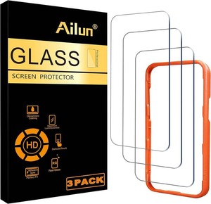 Ailun Screen Protector for iPhone 16 Pro Max, 3 Pack, Tempered Glass  6.9 inch, Installation Frame, Sensor Protection, Dynamic Island Compatible, Case Friendly