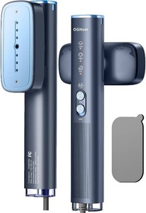 $50 OGHom Steamer for Clothes, 110-240V Travel Steamer & Iron 2 in 1, 1000W Powerful Steam, Portable Handheld Garment Wrinkle Remover, 30s Fast Heat-Up with Dry& 2-Steam Control, for Global & Europe-Blue