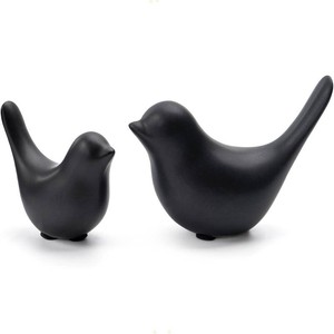 Notakia Small Birds Statues Home Decor Modern Style Decorative Ornaments for Living Room Decor, Bedroom, Office Desktop, Cabinets (Black 2Pcs Birds)