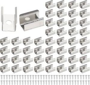 PATIKIL Neon Rope Light Mounting Bracket, 70pcs Stainless Steel LED Strip Holder Fixing Clip Clamp with Screws for 8x16mm LED Strip Lighting Cable