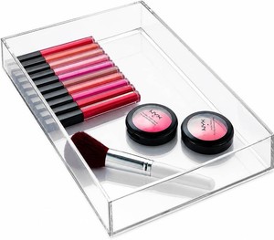 iDesign Clear Drawer Organizer  Plastic Tray, Makeup Storage, Bathroom Vanity, Dresser or Desk