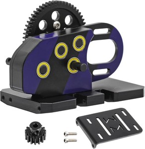 $28 AMK Overdrive 30% Metal Differential Gearbox with POM Skid Plate for 110 Scale LCG Transmission, Compatible with RC Crawler Axial SCX10, Capra, Element, Gspeed, and DIY Chassis (Purple)