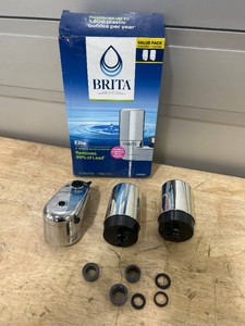 $32 Brita Faucet Mount Water Filter System, Chrome, No-Wait Filtration, Easy Install, Multi-Use Tap Water Filter for Kitchens, Bathrooms & Small Spaces