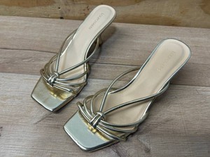 $33 Womens Strappy Kitten Heel Knotted Square Open Toe Mule Sandals  Slip-On Dress Shoes for Wedding, Party, Vacation and Everyday Wear Size 8