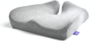 $75 C CUSHION LAB Patented Pressure Relief Seat Cushion for Long Sitting Hours on OfficeHome Chair, Car, Wheelchair - Extra-Dense Memory Foam for Hip, Tailbone, Coccyx, Sciatica - Light Grey