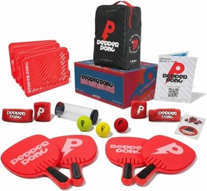 $90 Pepper Pong Ping Pong, Reinvented  Any Surface, Indoor or Outdoor Portable Paddle Sport 3-Speed Foam Balls, 4 Premium Paddles, Free-Standing Net, Carry Bag Whisper Quiet, 60-Sec Setup