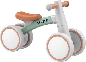 $37 SEREED Baby Balance Bike for 1 Year Old Boy Girl, First Birthday Gift Toy  12-24 Months Toddler Bike, First Learning Ride on Toys, 4 Silent Wheels Indoor Outdoor Baby Walker, Green