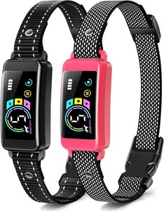 $40 Bark Collar, 2 Pack Smart Dog Bark Collar for Large Medium Small Dogs, Anti Barking Device for Dogs Training Collar with Beep Vibration Harmless Shock, 5 Adjustable Sensitivity (Pink)