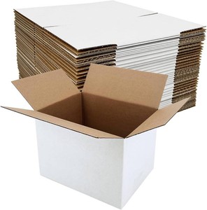 $24 40 Pack 8x6x6 Inches Small Shipping Boxes, White Corrugated Cardboard Box for Packaging Small Business, Mailing and Moving