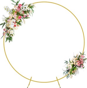 $36 Round Backdrop Stand 7.2FT Gold Metal Circle Balloon Arch Frame  Metal Circle Backdrop Stand Gold Round Arch for Wedding Birthday Party Bridal Baby Shower Anniversary Event Ceremony