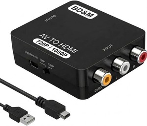 BD&M RCA to HDMI Converter, AV to HDMI Adapter Supports PALNTSC for PS2, PS3, Xbox, VHS, VCR, DVD Players