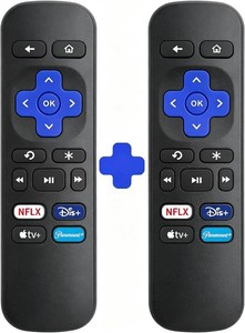 (2 Pack) Replacement Remote for Roku Box-Express-Player-Premiere Control  for Roku 1,2,3,4.Not for TV  Stick. No Setup Required, 4 Streaming Shortcuts, ABS Material, No Volume & Power Buttons