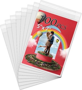 100 Pack Acid-Free 5x7 Clear Plastic Sleeves  Picture Sleeves Bags for 5x7 Mats, Photos, Prints and Frames(5 12 x 7 59 Inches)
