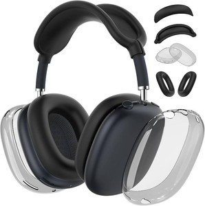 for AirPods Max 2 & AirPods Max Case Cover, Black  Ear Pad Case CoverEar Cups CoverHeadband Cover for Apple AirPods Max 21, Clear TPU Transparent and Silicone Accessories