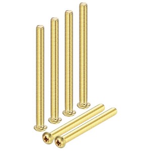 M METERXITY 12-Pack M5x60mm Pan Head Machine Screws Brass Phillips Drive Pan Head Screw Cross Head Fully Threaded Bolts for ElectronicsFurniture Brass Missing 1 Item