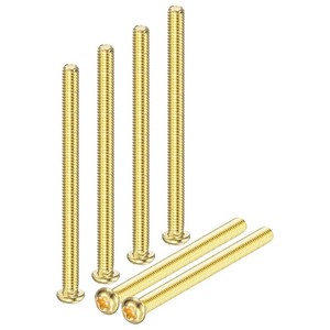 M METERXITY 12-Pack M4x60mm Pan Head Machine Screws Brass Phillips Drive Pan Head Screw Cross Head Fully Threaded Bolts for ElectronicsFurniture Brass
