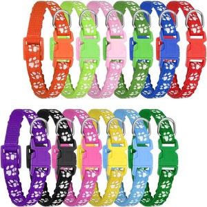 12 Pack Puppy Collars for Litter Adjustable Puppy ID Collars  Soft Nylon Whelping Collars for Newborn Litter Pets Medium