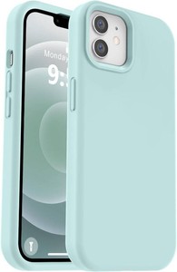 Vooii Compatible with iPhone 12 CaseiPhone 12 Pro Case, Liquid Silicone Upgrade Soft Anti-Scratch Microfiber Lining Shockproof Drop Protection Phone Case 6.1 inch - Mint