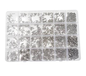 1200PCS M1-M2 304 SS Phillips Pan Head Micro Self Tapping Screws Kit  M1 M1.2 M1.4 M1.5 M1.7 M2 Stainless Steel Phillips Pan-Head Tiny Self Tapping Screws for RC Models, Electronics, DIY w Box