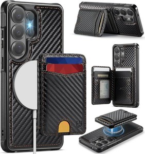 $25 for Samsung Galaxy S26 Ultra Case Wallet Compatible with Magsafe  RFID Blocking Magnetic Card Holder, 2 in 1 Detachable, Kickstand, Shockproof Phone Cover, Wireless Charging, Carbon Black