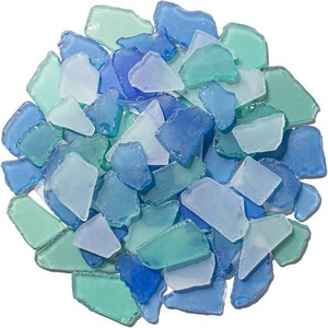 $20 Keedolla 40oz Sea Glass Pieces for Crafts, Beach Sea Glass Tumbled Decor Frosted Seaglass Pieces for DIY Crafts, Weddings & Home Decor - Blue, White, Light Green