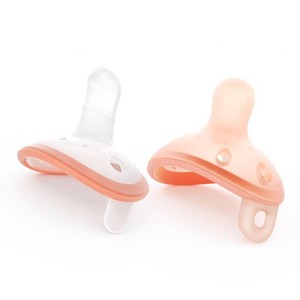 $22 Breast-Like Thumb Shape Baby Pacifiers for Newborns 0-6 Months 2 Pack  Two Nipple Shapes for Baby Preference  Soft Silicone Nipple  StayPut Lightweight  Easy Clean One-Piece  BPA-Free