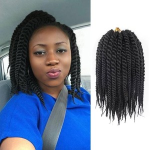 Senegalese Twist Crochet Hair 12 Inch Havana Twist Crochet Hair Pre Looped Jumbo Crochet Braids for Black Women 7 Packs Short Cuban Twist Crotchet Kinky Twists (Black)