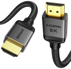 Silkland Certified 15FT HDMI 2.1 Cable Ultra High Speed 48Gbps Braided HDR  4K240Hz 144Hz 120Hz, 8K60Hz, 1440P, HDR10, eARC, HDCP 2.3, Dolby Atmos, DTSX, Xbox, PS5, PS4, Roku TV, Monitor, PC TV