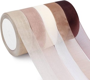 Organza Ribbon Sheer Ribbon, 1 x 125 Yd 5 Rolls Earth Tones for Gift Wrapping, Bouquet, Wedding, Party Decoration, Earth Tones