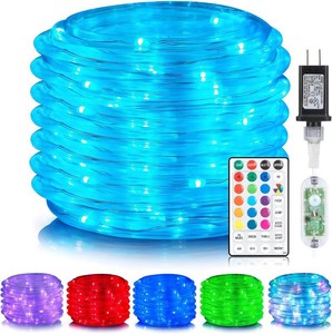 $38 ANJAYLIA 66FT 200 LED Color Changing Rope Lights with Plug and Remote  Led Outdoor Waterproof Rope Light with Color Option, 7 Modes, Timer, Memory, Remote For Bedroom, Deck, and Holiday Decor