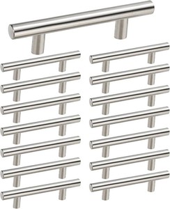 $20 homdiy 15 Pack Brushed Nickel Cabinet Pulls Drawer Handles Cabinet Hardware Stainless Steel Cabinet Handles 4in Hole Centers Cupboard Pull Drawer Pulls, 201SN