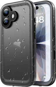 $24 SPORTLINK for iPhone 17 Waterproof Case, Black  Military-Grade Heavy-Duty 360  Full-Body Protection with Built-in Screen & Camera Protectors, Dustproof, Shockproof
