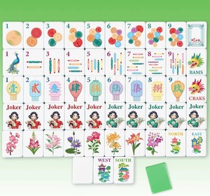 $116 Simgoing Acrylic Mahjong Set 160 Tiles Chinese Style Tiles with Standard Size for Family Gatherings Parties, Smooth Touch, Easy to Store, Ideal Gift for All Ages(Green)