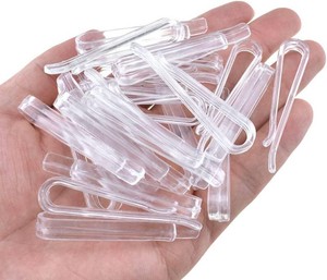 HAHIYO 2.2inch55mm 60Pcs Clear Plastic U Shape Alligator Clip, Clothespin Fabric Clip Garment Shirt Folding Clip Toothless for Sewing Room Folding Sock Tie Pant Securing Fabric to Comic Book Board