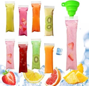 200 packs of disposable ice pops molds with funnels, for making homemade yogurt, juice and smoothie popsicles