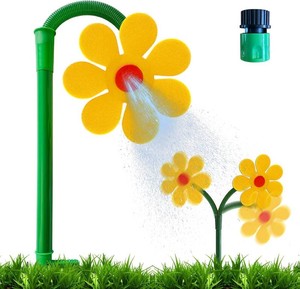 $22 Crazy Daisy Sprinkler Crazy Dancing Flower Water Sprinklers Funny 360  Rotating Sun Flower Dancing Daisy Lawn Sprinkler for Yard Watering Dogs Kids Playing