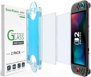amFilm Auto-Alignment OneTouch for Nintendo Switch 2 Screen Protector Matte  Tempered Glass Accessories, 30s Install, Bubble Free, Scratch & Drop Resistant, Touch Sensitive, 7.9 Matte 2 Pack