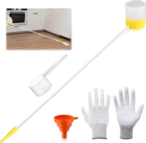 Adjustable 12 to 36 Diatomaceous Earth Powder Duster Kit Indoor Outdoor  Diatomaceous Earth Dust Applicator with Scoop, 14g Funnel & Protective Gloves, Powder Sprayer for Indoor Outdoor Use (Yellow