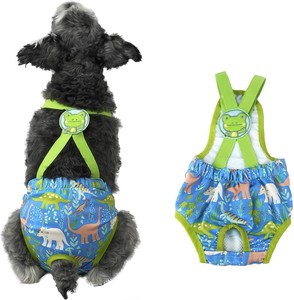 Dog Diaper Sanitary Pantie with Suspender Reusable Doggies Period Pants Washable Girl Pet Underwear Diapers Jumpsuits Onesie for Puppy Small Female Dogs in Heat