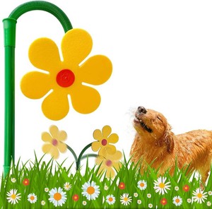 $24 Crazy Daisy Sprinkler Funny Rotating Flower Sprinkler for Dogs  360  Rotating Sun Flower Dancing Daisy Water Sprinklers for Lawn Yard Watering Garden Sprinklers for Dog Outdoor Play, Yellow