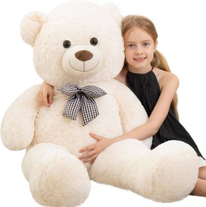 $38 MorisMos Giant Teddy Bear Stuffed Animal  Big Teddy Bear 4 Feet  Huge White Plush Bear Toy for Kids & Adults, Teddy Bear Gift for Girlfriend Boyfriend, Birthday, Christmas & Party
