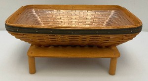 Collectible Longaberger Basket With Liner And Stand 11.5 x 16.5