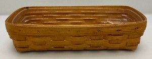 Collectible Longaberger Rectangle Bread Basket With Liner 7.5 x 14.5