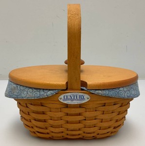 Collectible Longaberger Century Celebration 2000 Cheers Basket With Wooden Lid And Liner 4.5 x 8