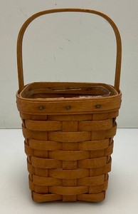Collectible1992 Longaberger Tall Square Basket With Liner 5.5 x 5.5 x 10
